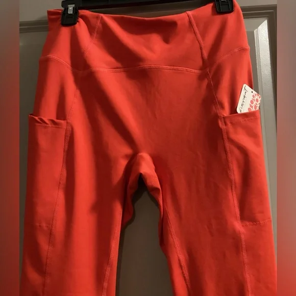 NWT Free People FP Movement Sock it To Me Leggings in Flame Orange Size M - Picture 9 of 16